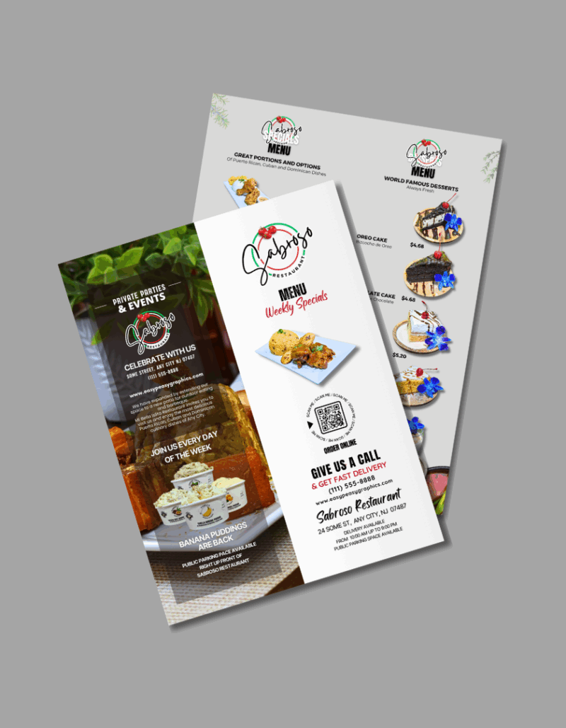 Menu Flyers 8.5x11 - Restaurant